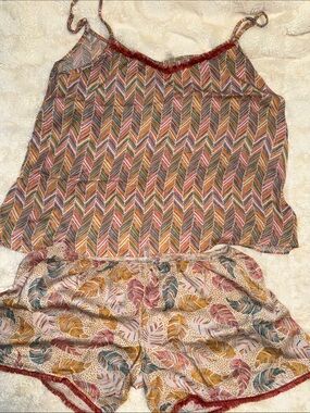 Intimissimi Women's Multicolor Chevron Camisole Top & Shorts PJ set